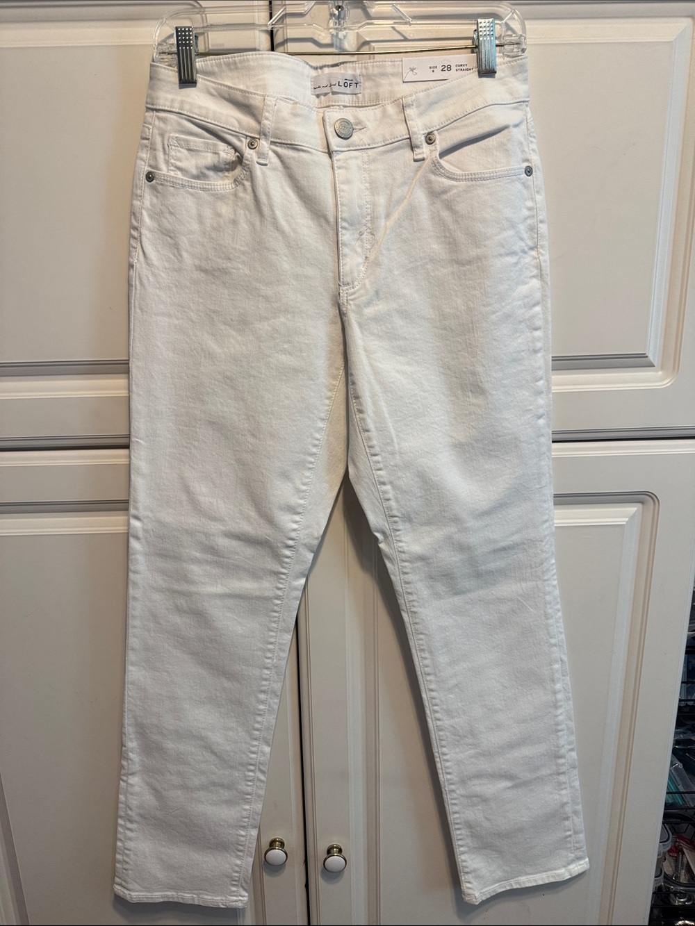 LOFT White Straight-Leg Jeans